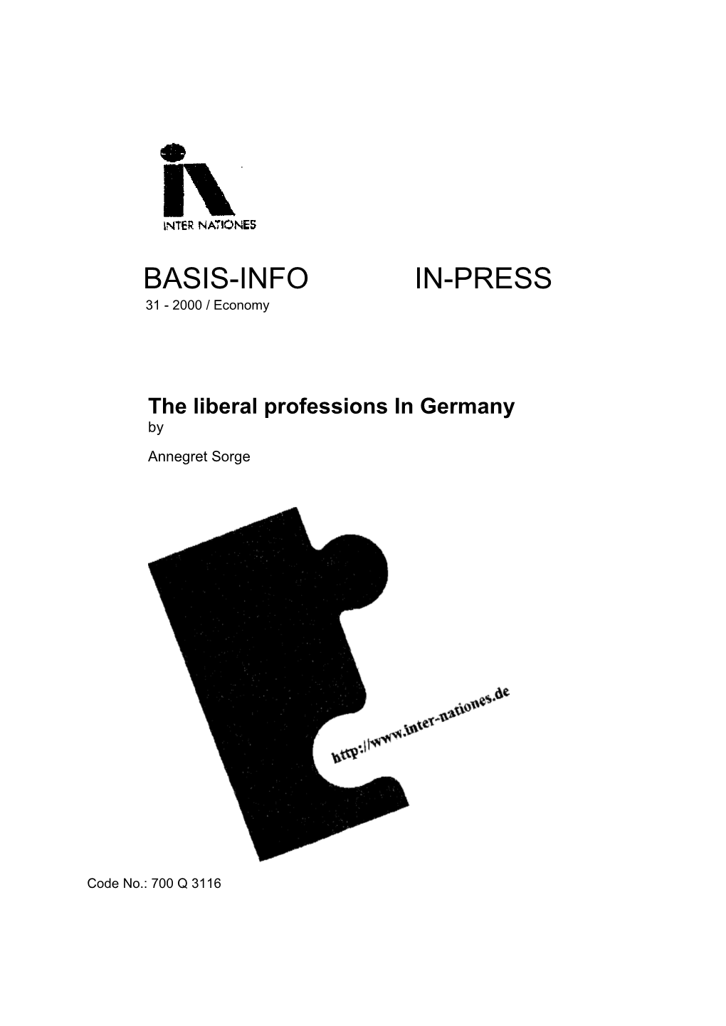 The Liberal Professions in Germany