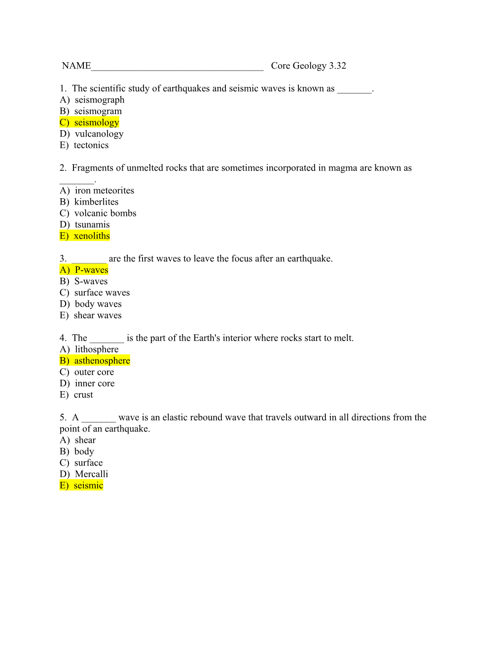 Chapter: Chapter 5: Earthquakes And Earth's Interior