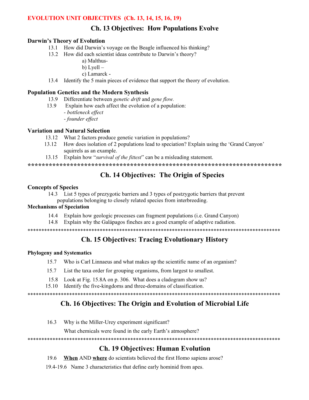 Ch. 13 Objectives: How Populations Evolve