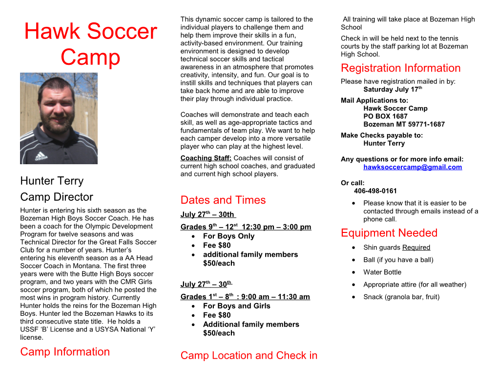 Hawk Soccer Camp