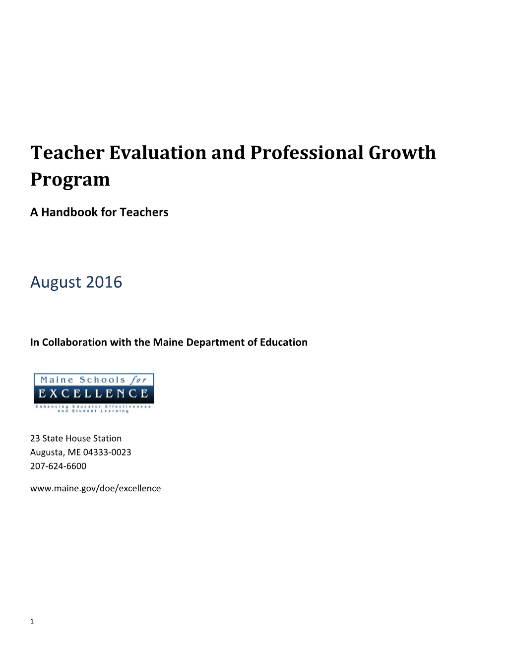 Teacher Evaluation and Professional Growth Program