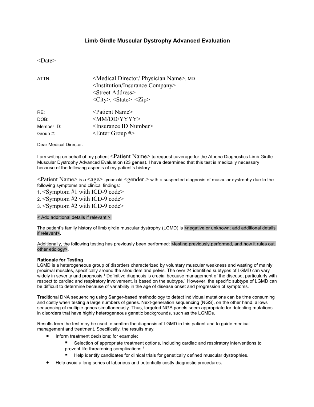 Limb Girdle Muscular Dystrophy Advanced Evaluation