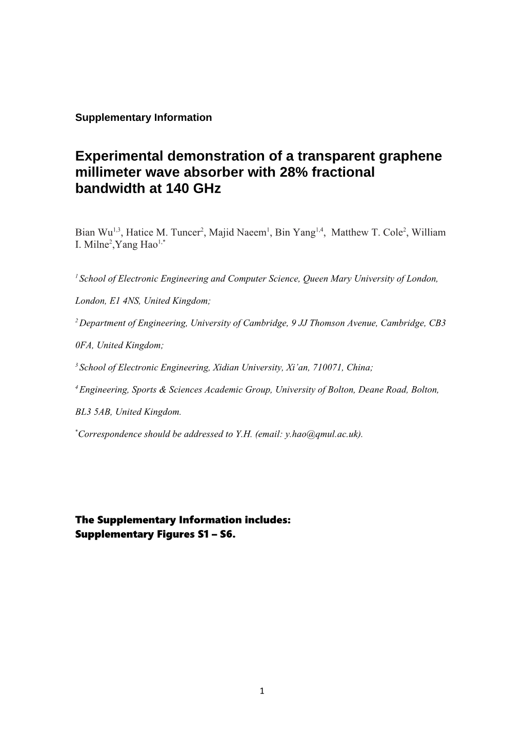 Experimental Demonstration of a Transparent Graphene Millimeter Wave Absorber with 28%