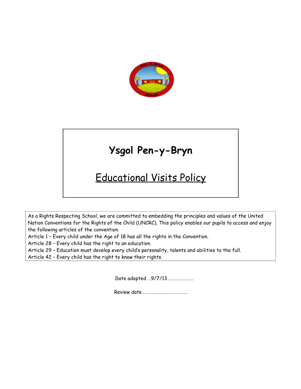 Educational Visits Policy