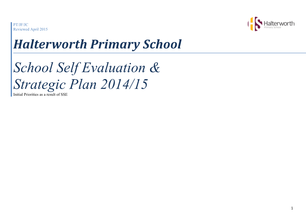 Draft School Strategic Plan 2012/13
