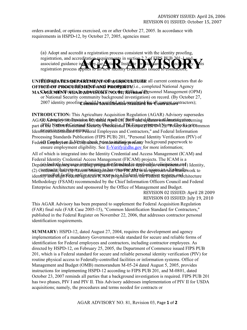 AGAR 81 Procurement Vetted July 12 2010