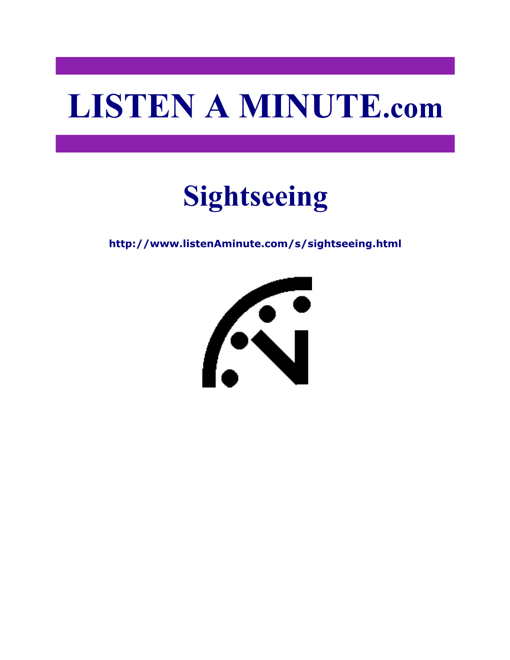 Listen a Minute.Com - ESL Listening - Sightseeing