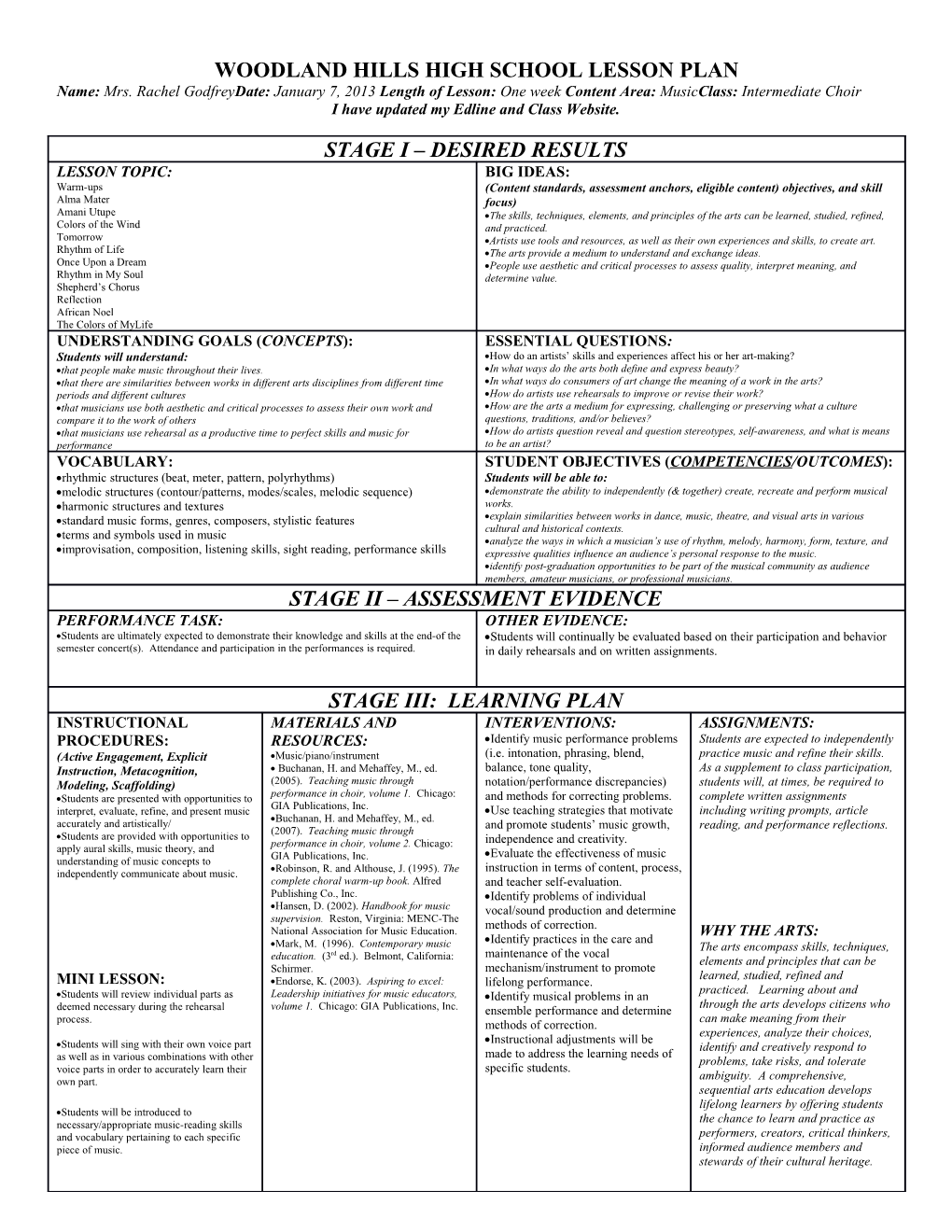 Fairless Elementary School Lesson Plan s4