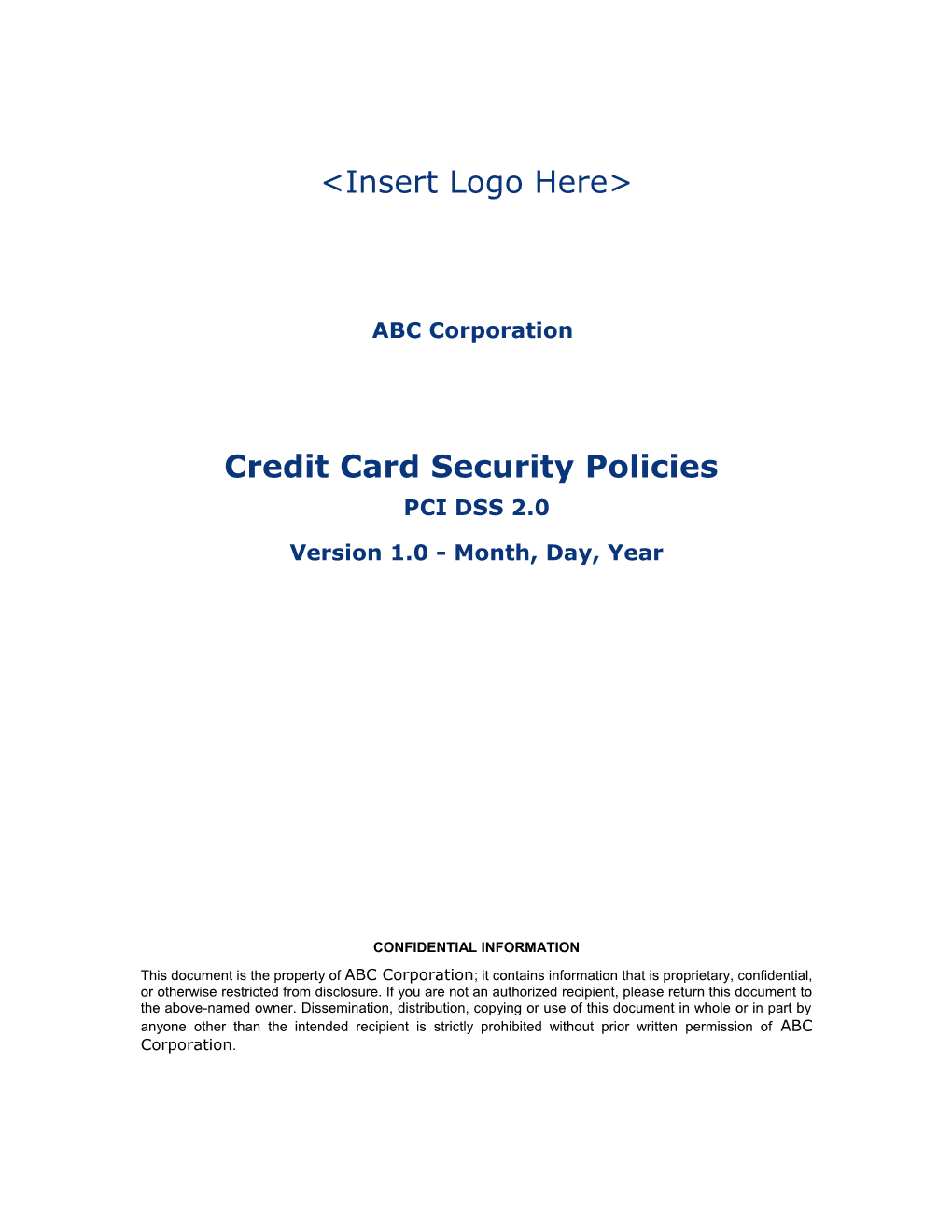 Credit Card Security Policies