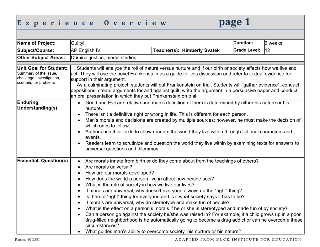 PROJECT OVERVIEW Page 1 s1