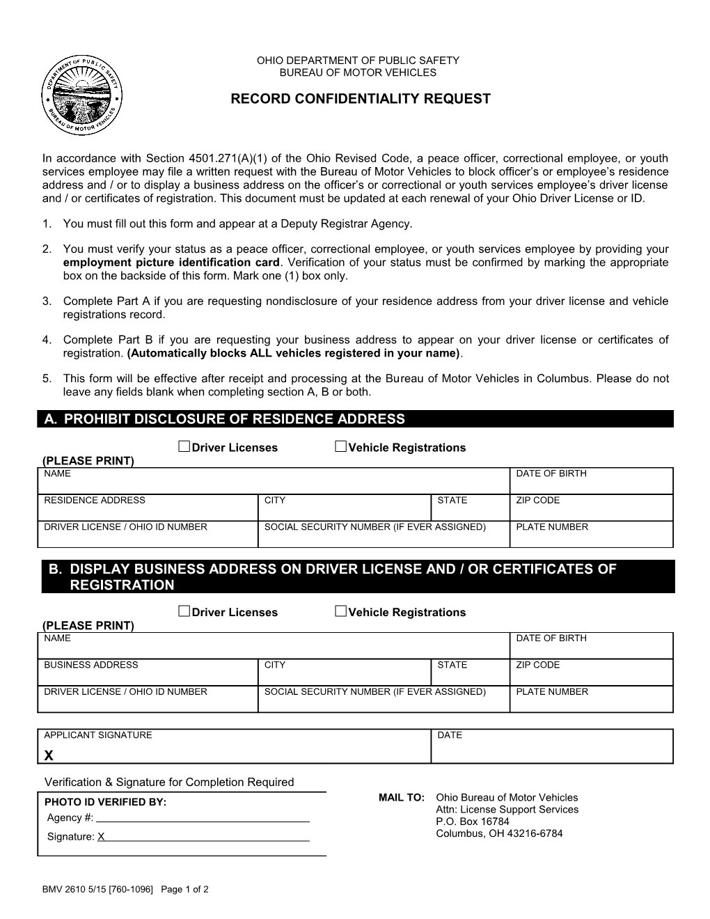 1. You Must Fill out This Form and Appear at a Deputy Registrar Agency