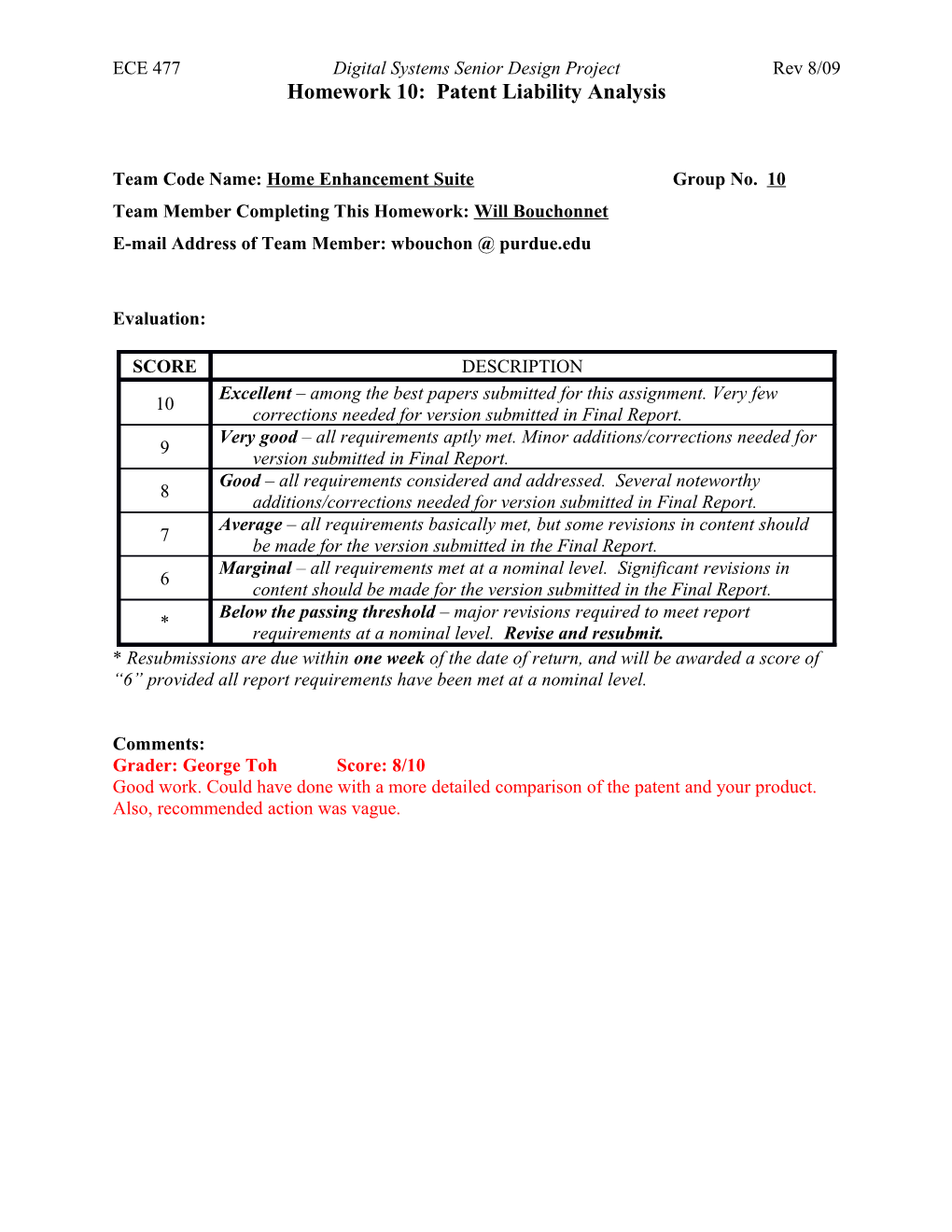 ECE 477 Digital Systems Senior Design Project Rev 8/09 s6