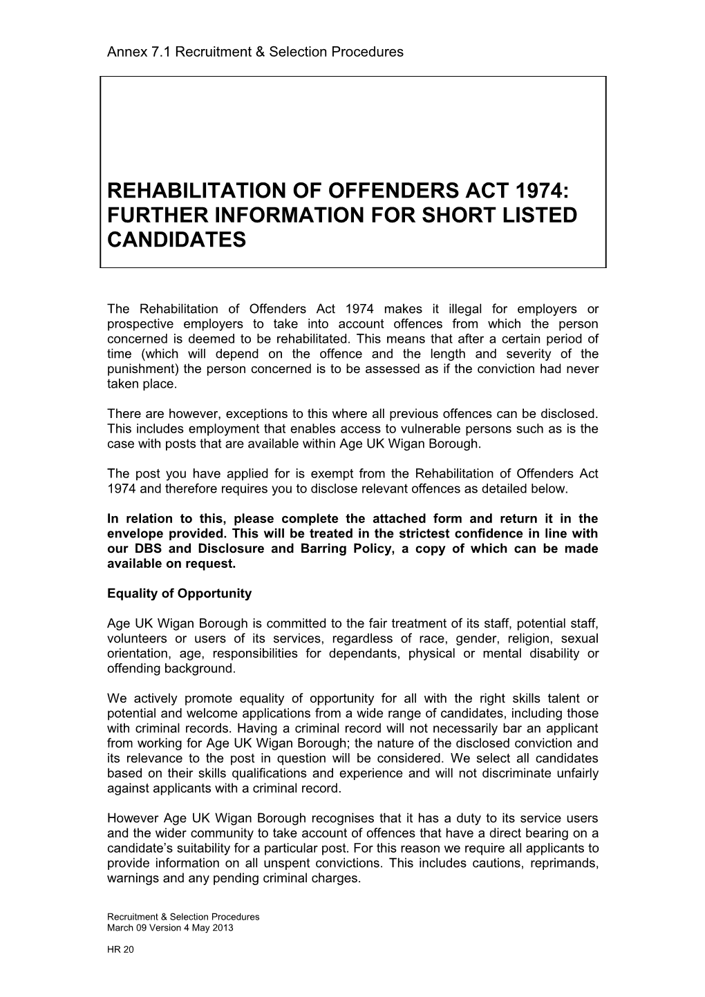 Rehabilitation of Offenders Act 1974