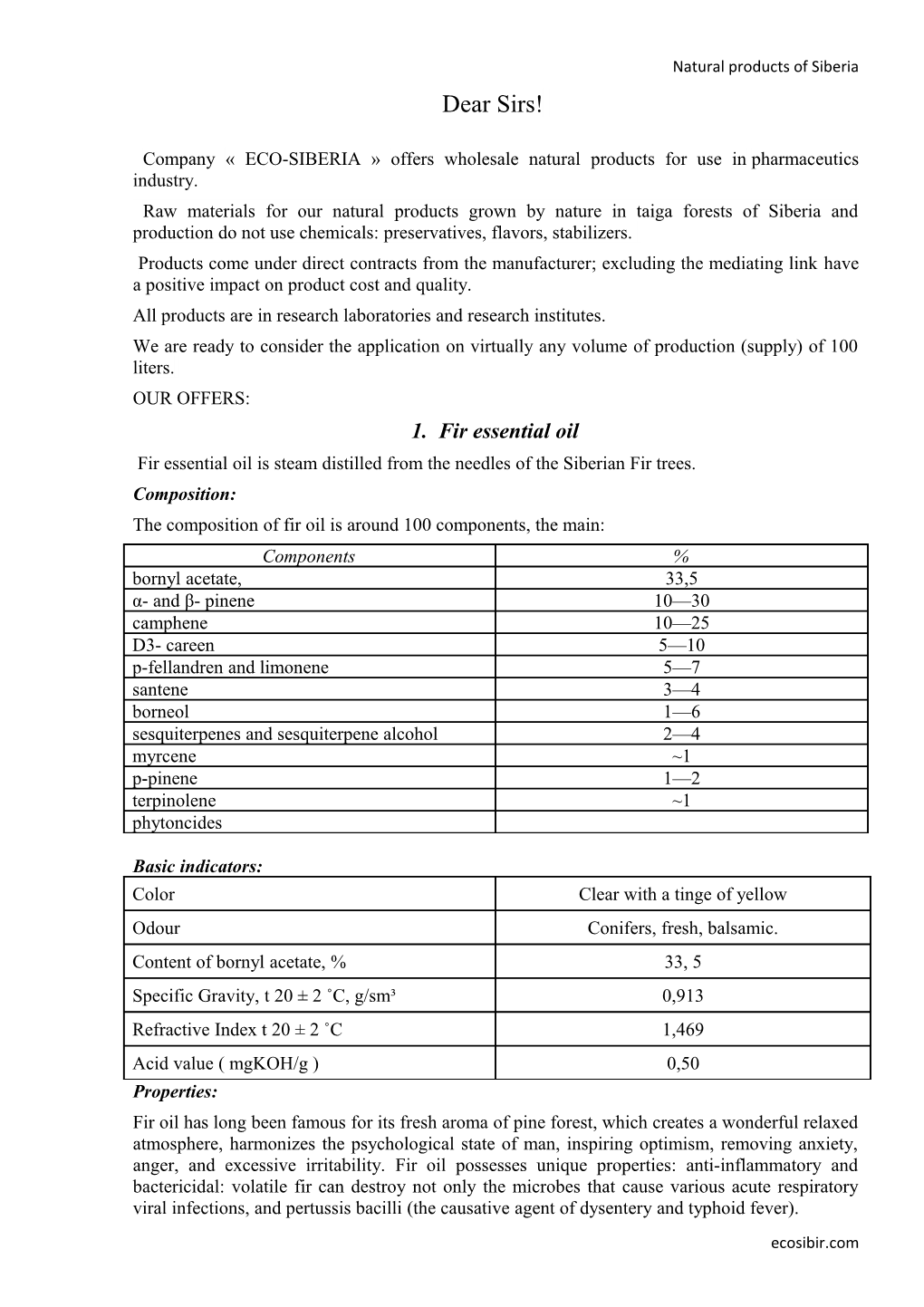 Company ECO-SIBERIA Offers Wholesale Natural Products for Use in Pharmaceutics Industry