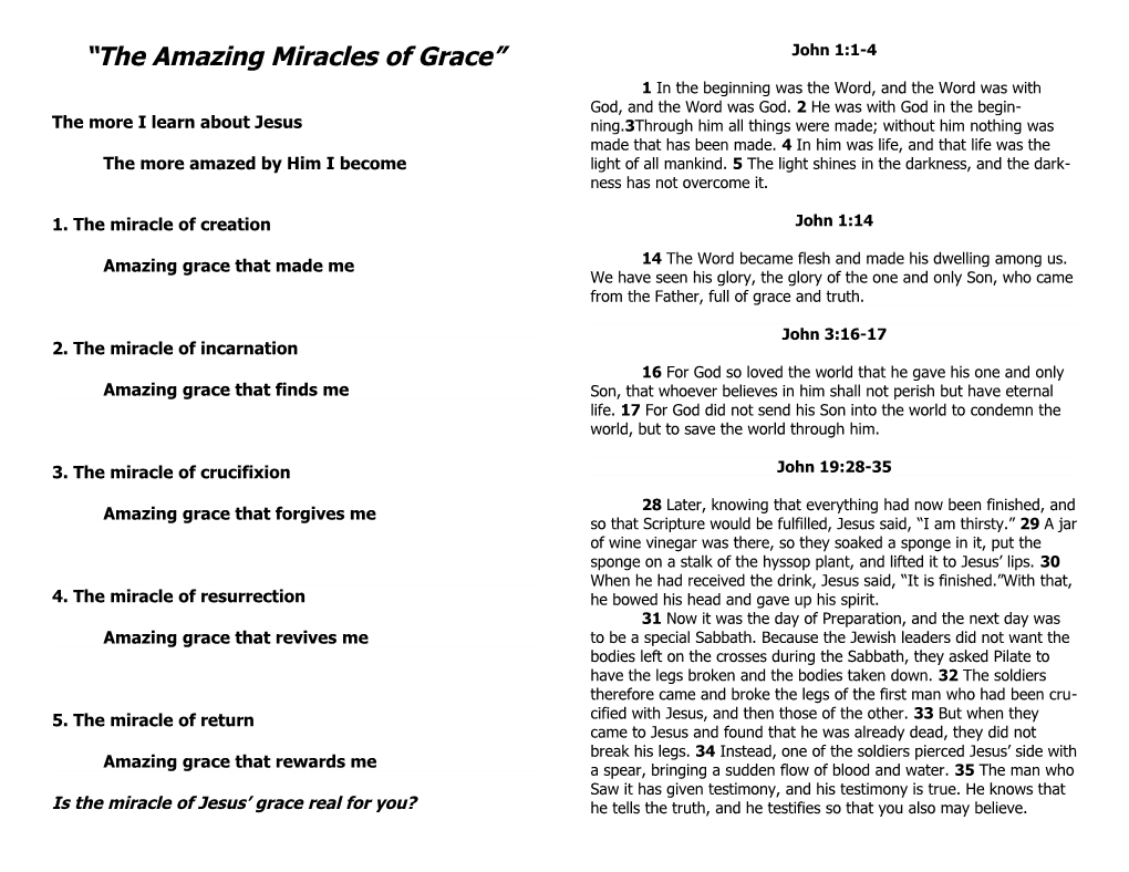 The Amazing Miracles of Grace