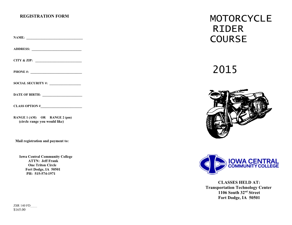 Motorcycle Rider Course