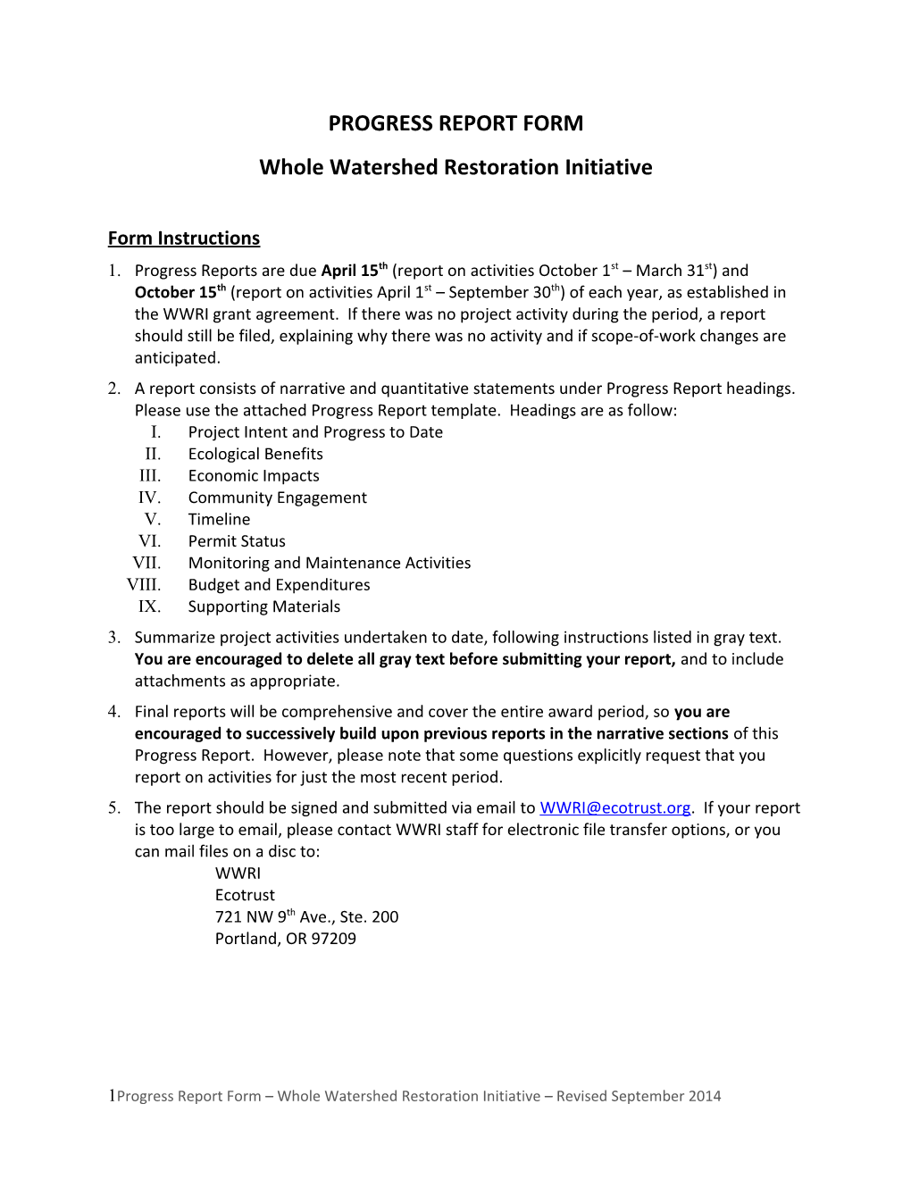 Whole Watershed Restoration Initiative