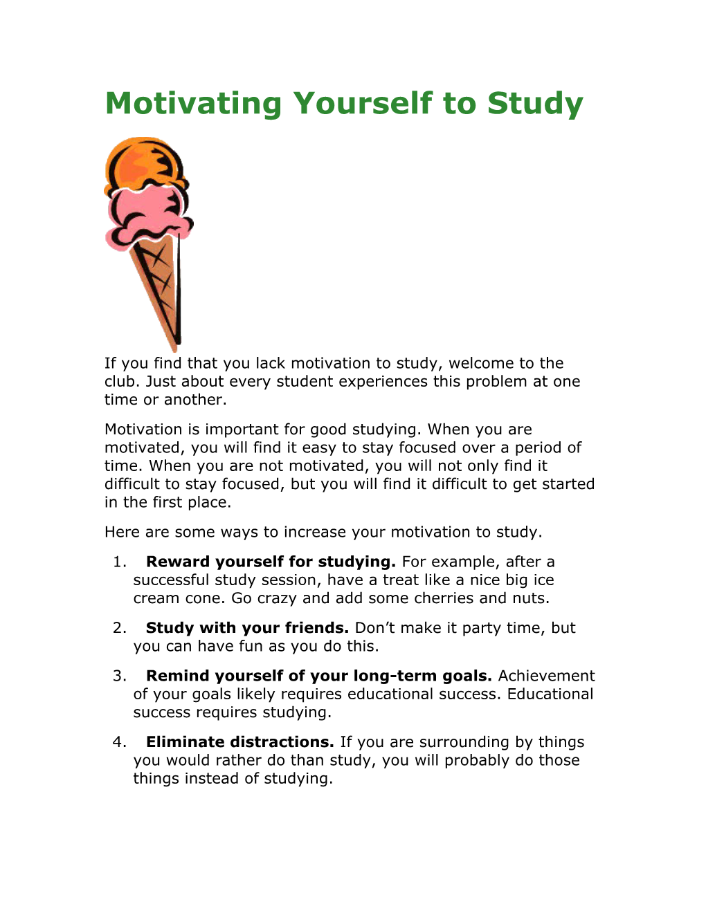 Motivating Yourself to Study