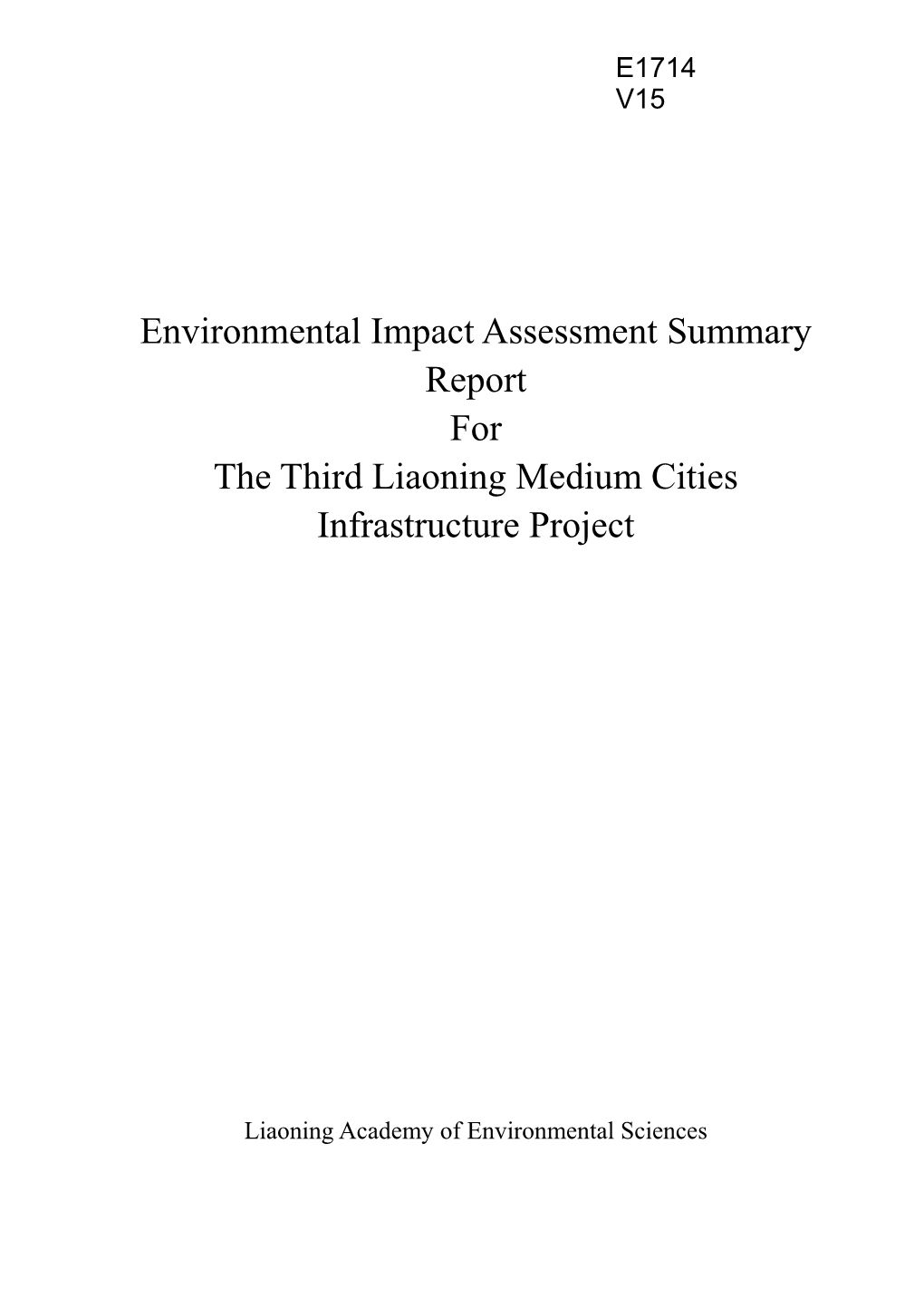 Environmental Impact Assessment Summary Report