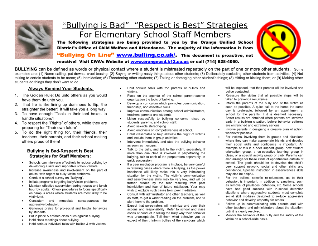 Bullying Is Bad Respect Is Best Strategies