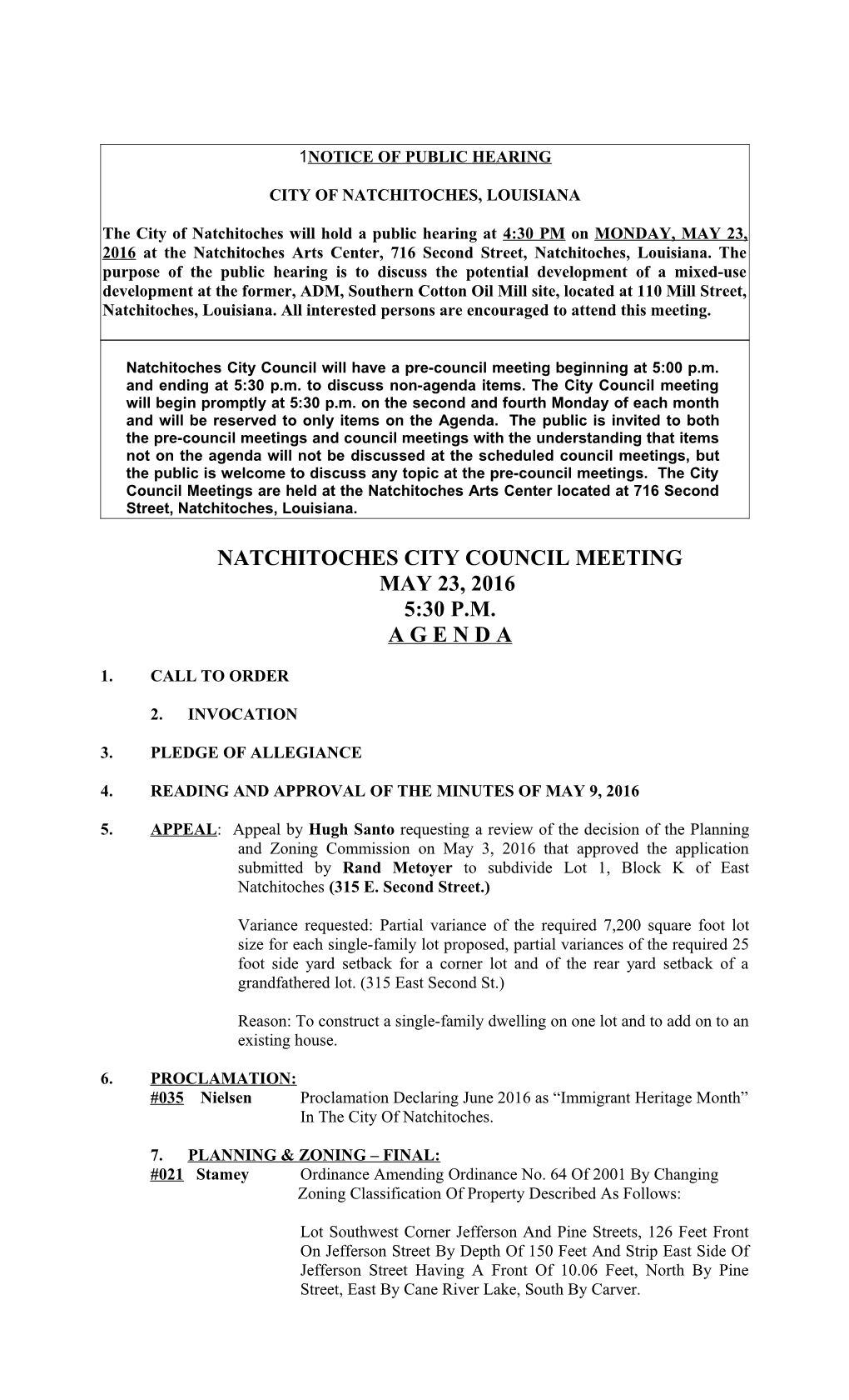 Notice of Public Hearing s10