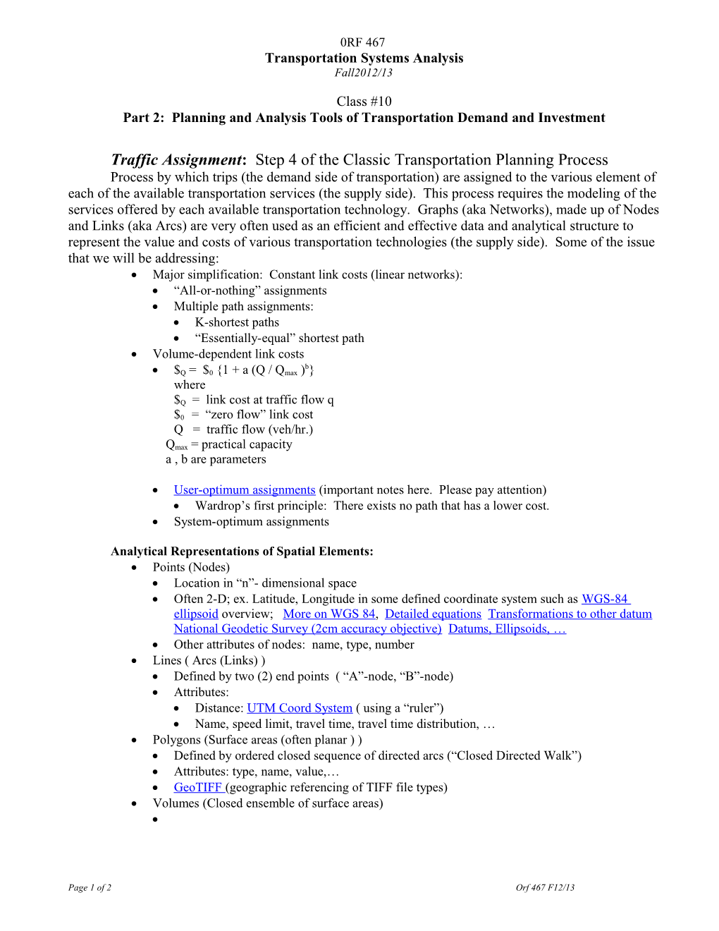 Readings Guide: Lecture #3 Historical Evolution of National Transportation Policy s1