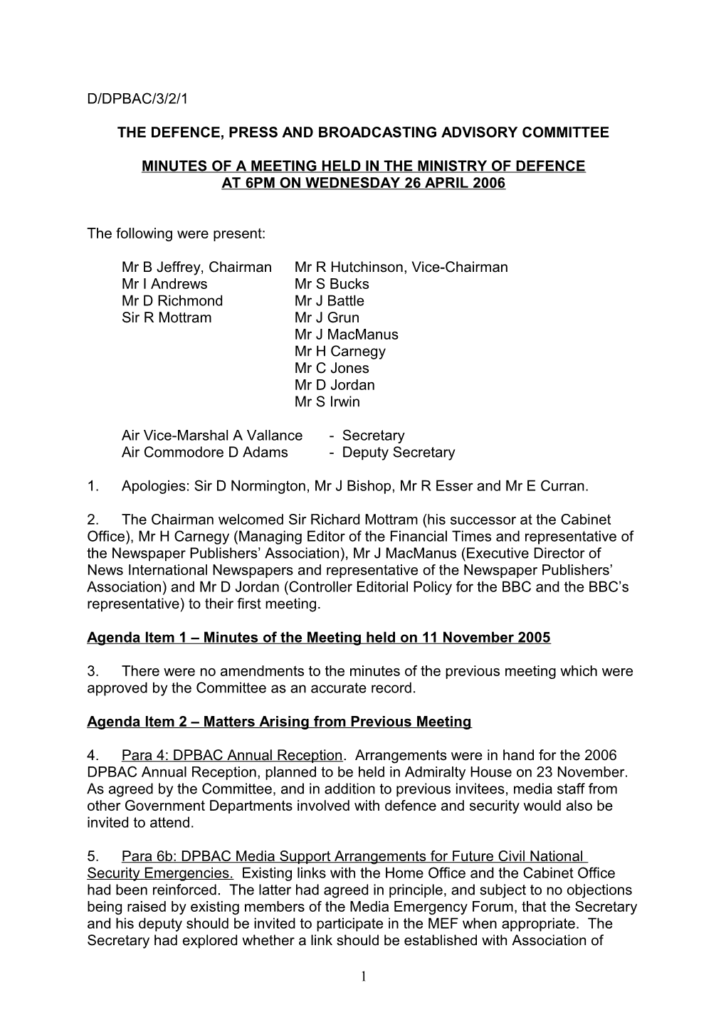 The Defence, Press and Broadcasting Advisory Committee