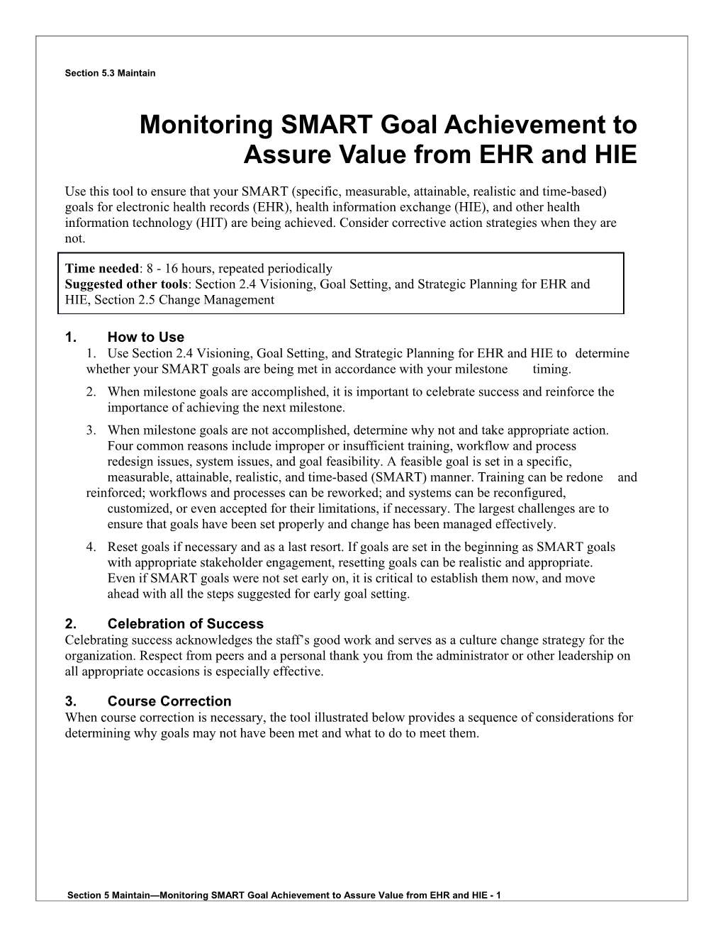 5 Monitoring SMART Goal Achievement to Assure Value from EHR and HIE