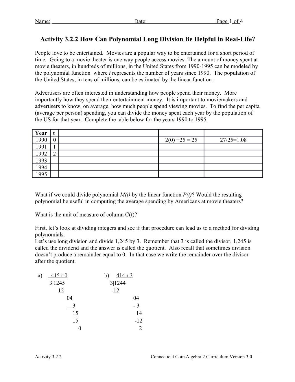 Activity 3.2.2 How Can Polynomial Long Division Be Helpful in Real-Life?