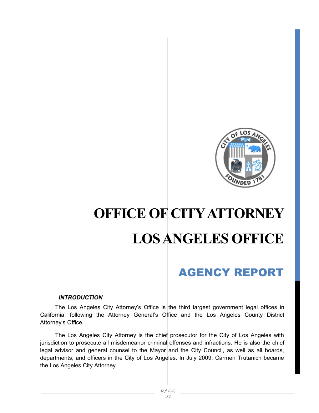 County of Los Angeles Sheriff Department Report