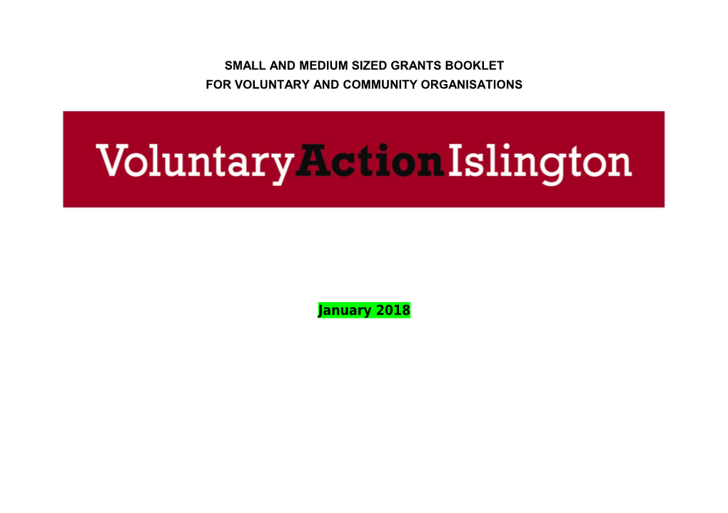 Small and Medium Sized Grants Booklet