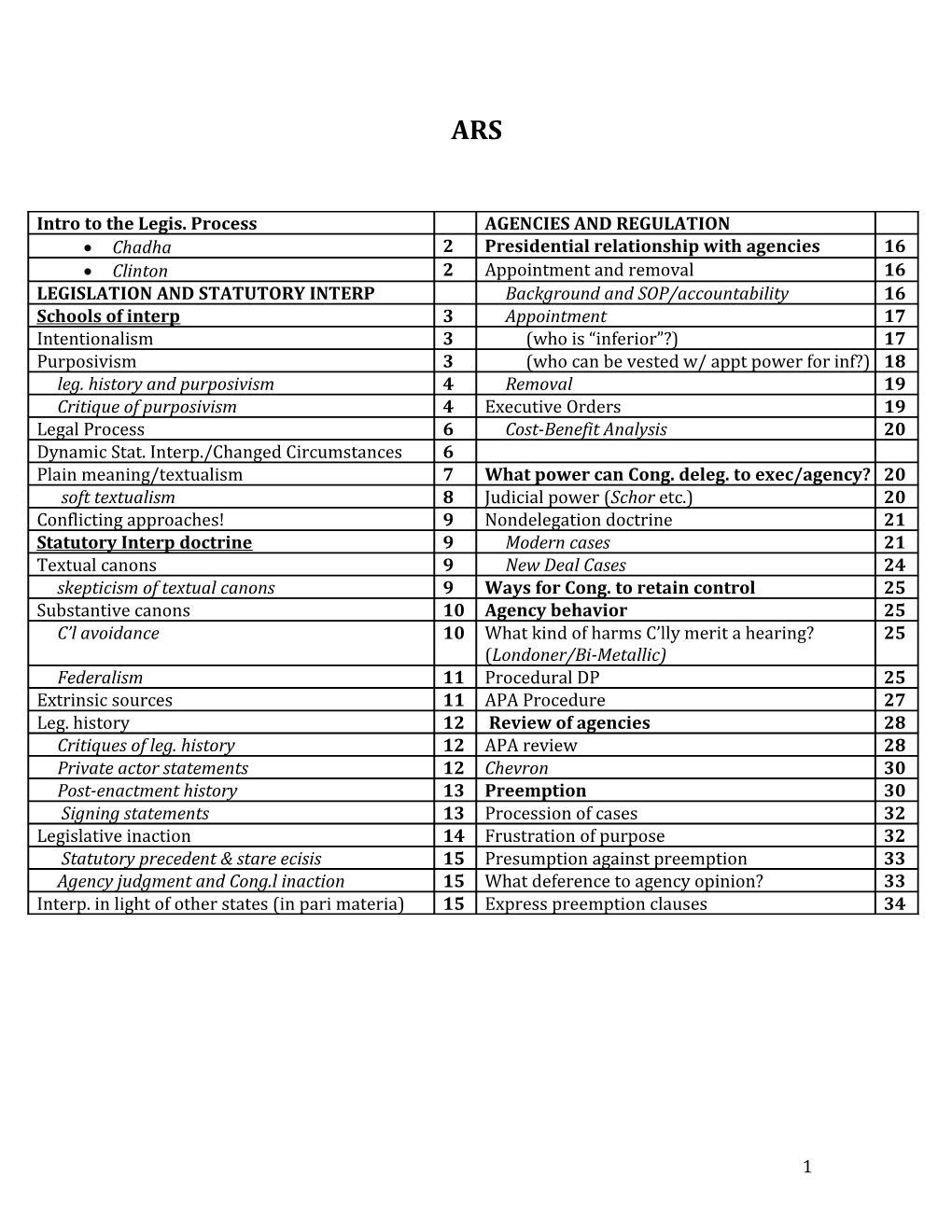 Intro to the Legis. Process