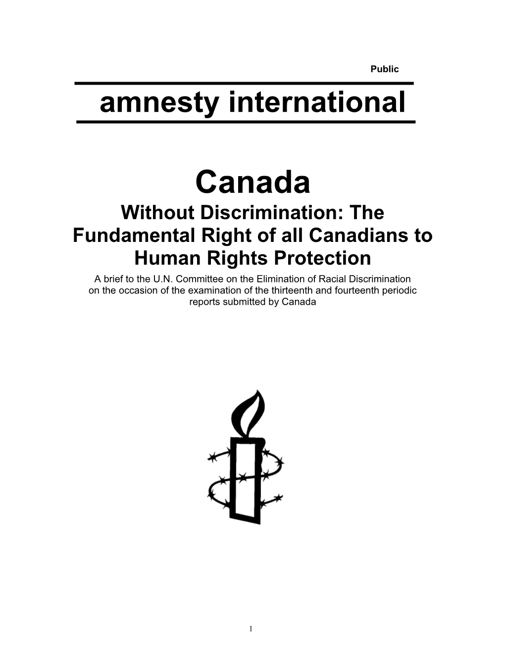 Without Discrimination: the Fundamental Right of All Canadians to Human Rights Protection