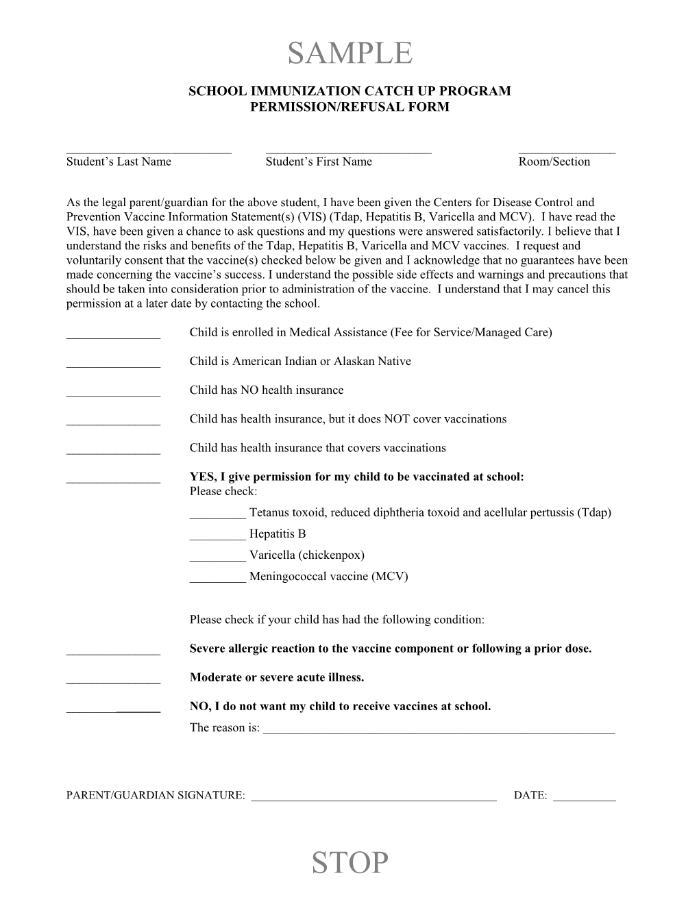 SICU Permission-Refusal Form 2013