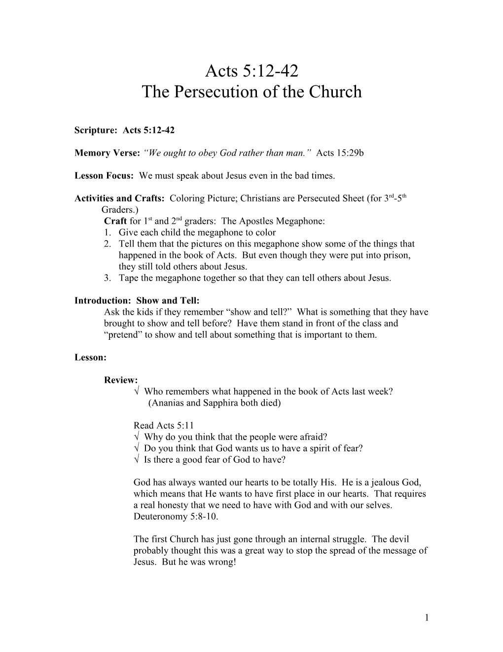The Persecution of the Church