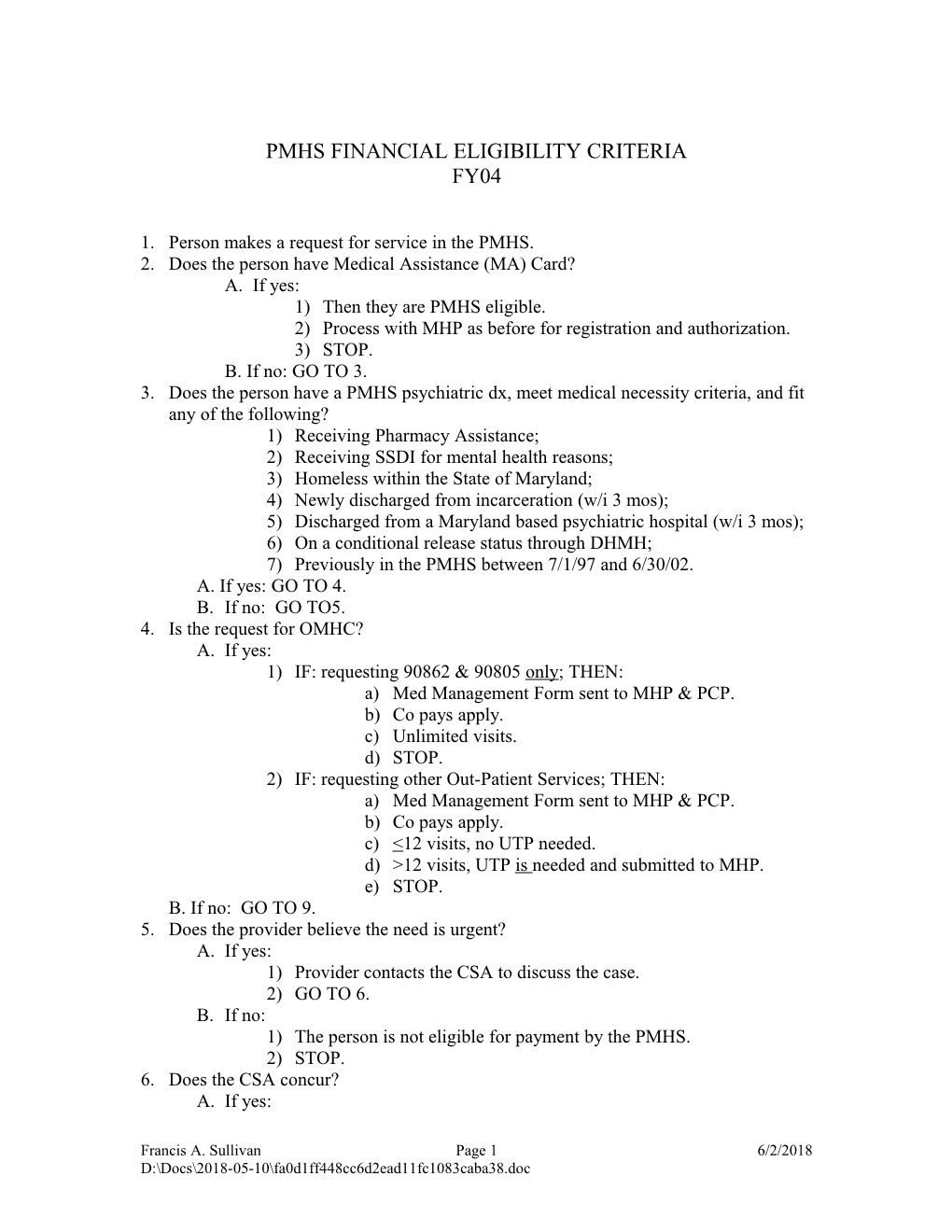 Process for Referrals (Draft)