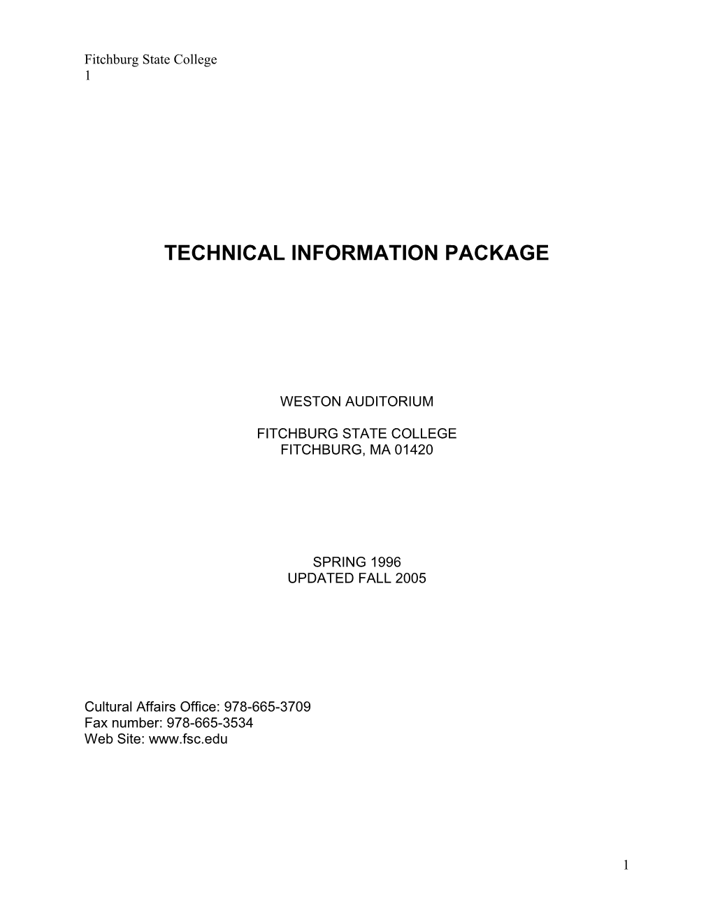 Technical Information Package