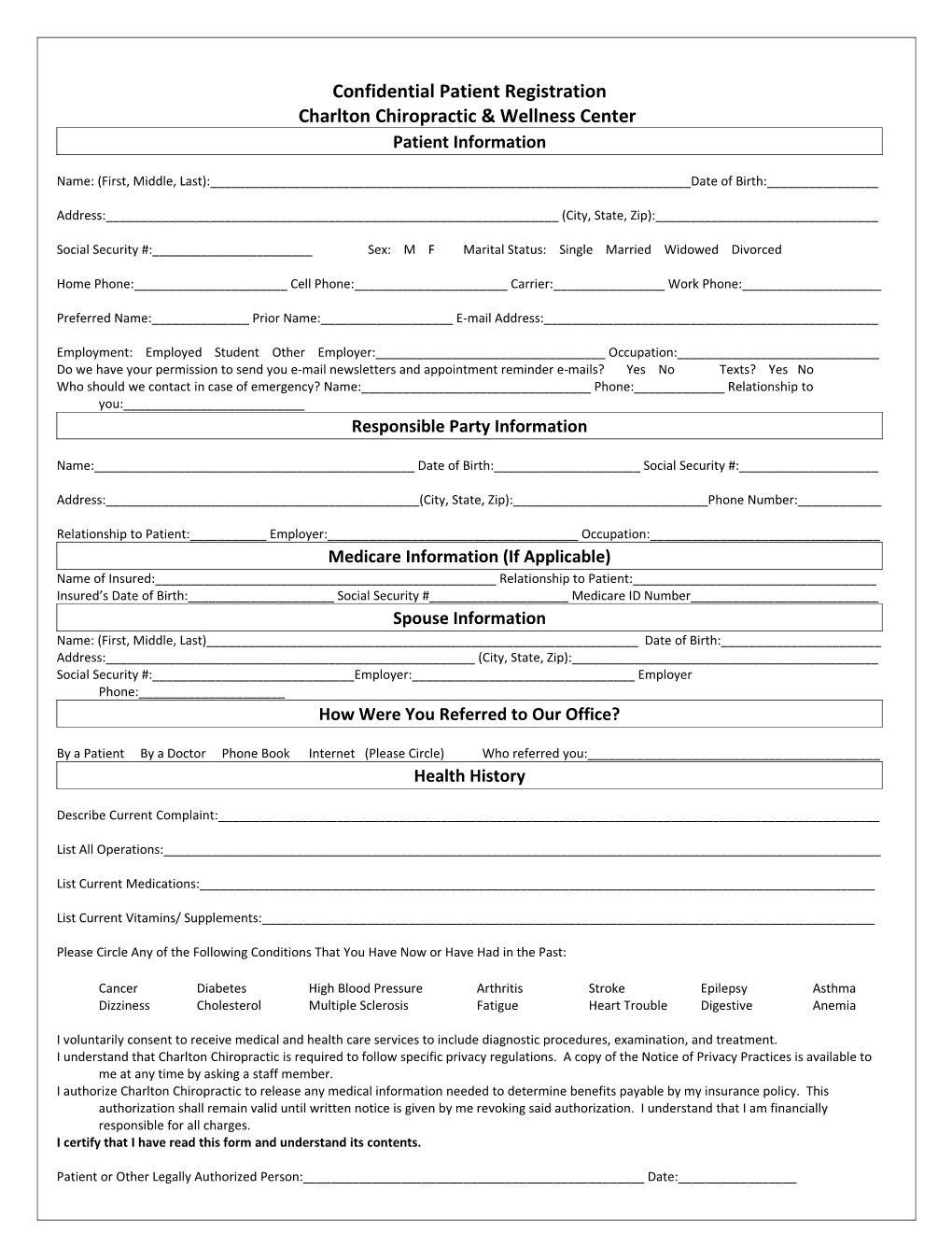 Confidential Patient Registration