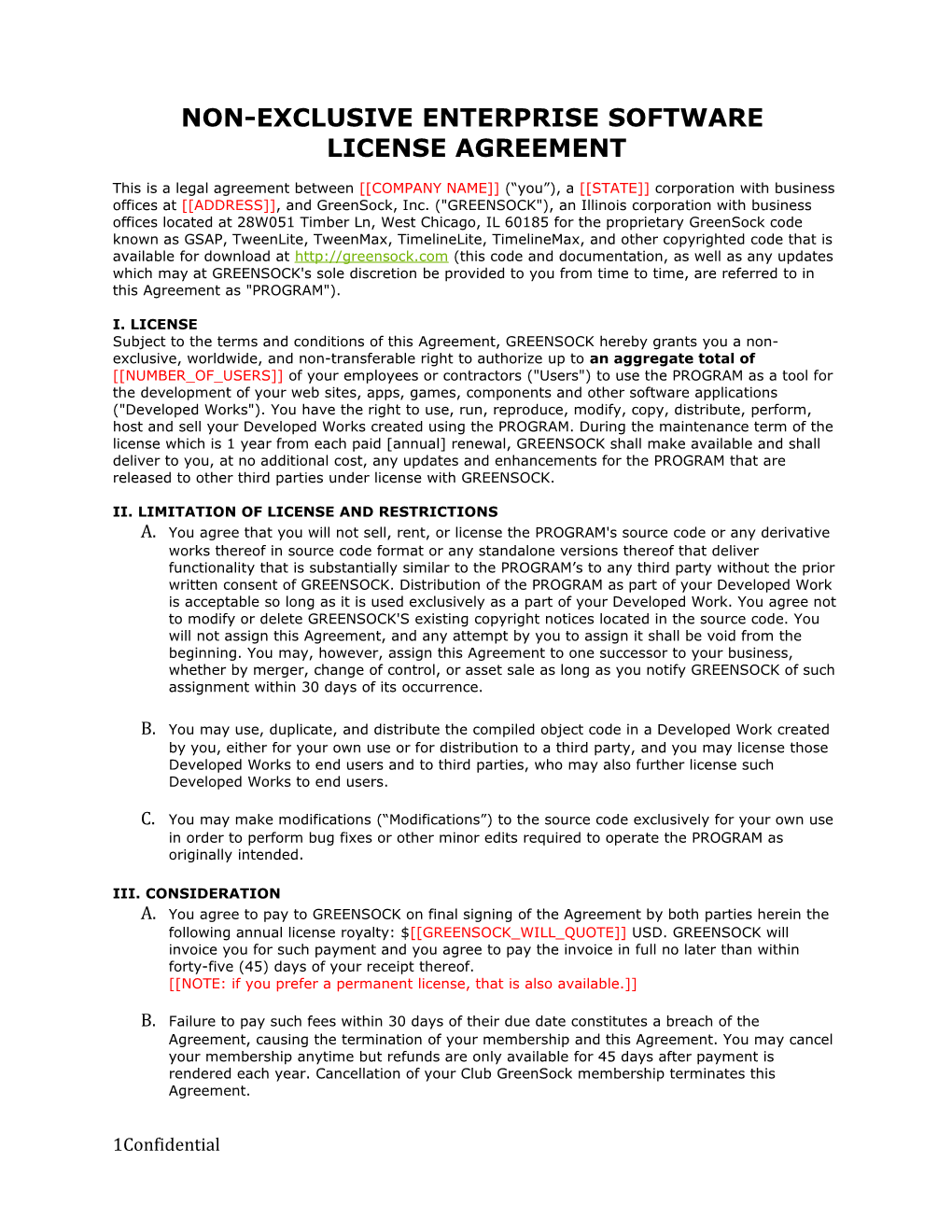Non-Exclusive Enterprise Software License Agreement