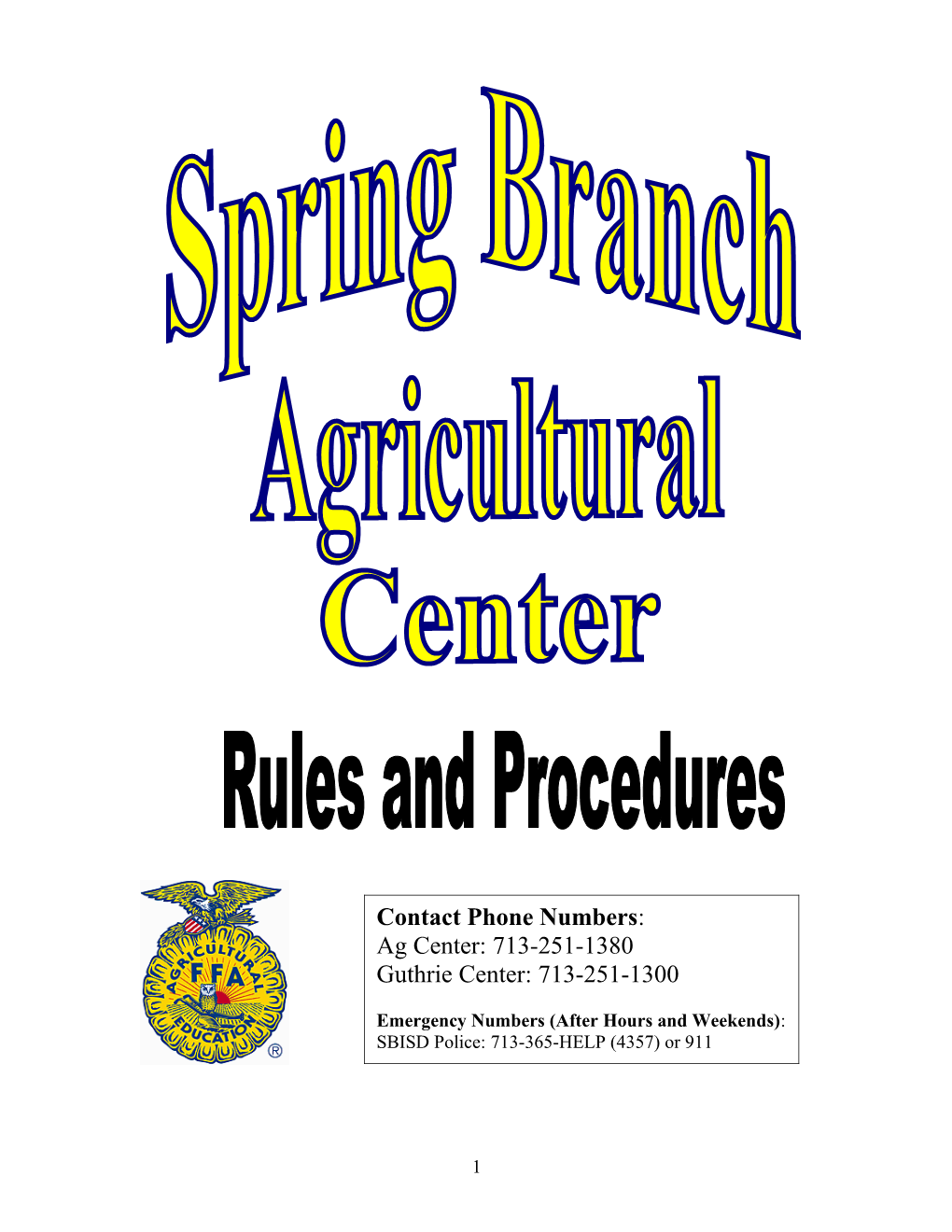 Spring Branch FFA Agricultural