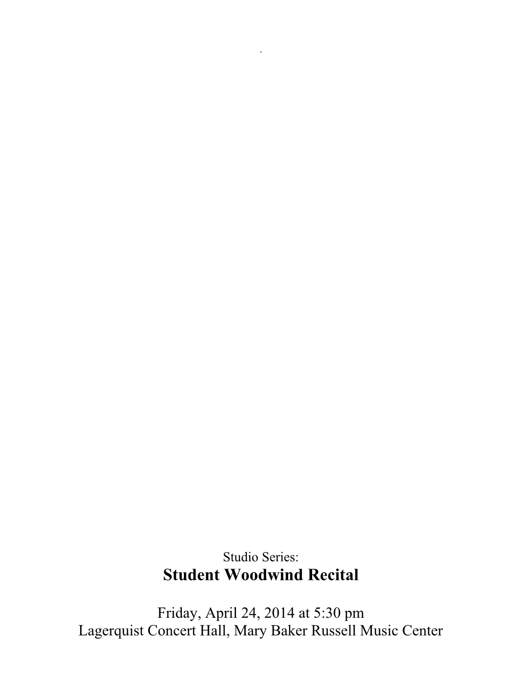 Student Woodwind Recital