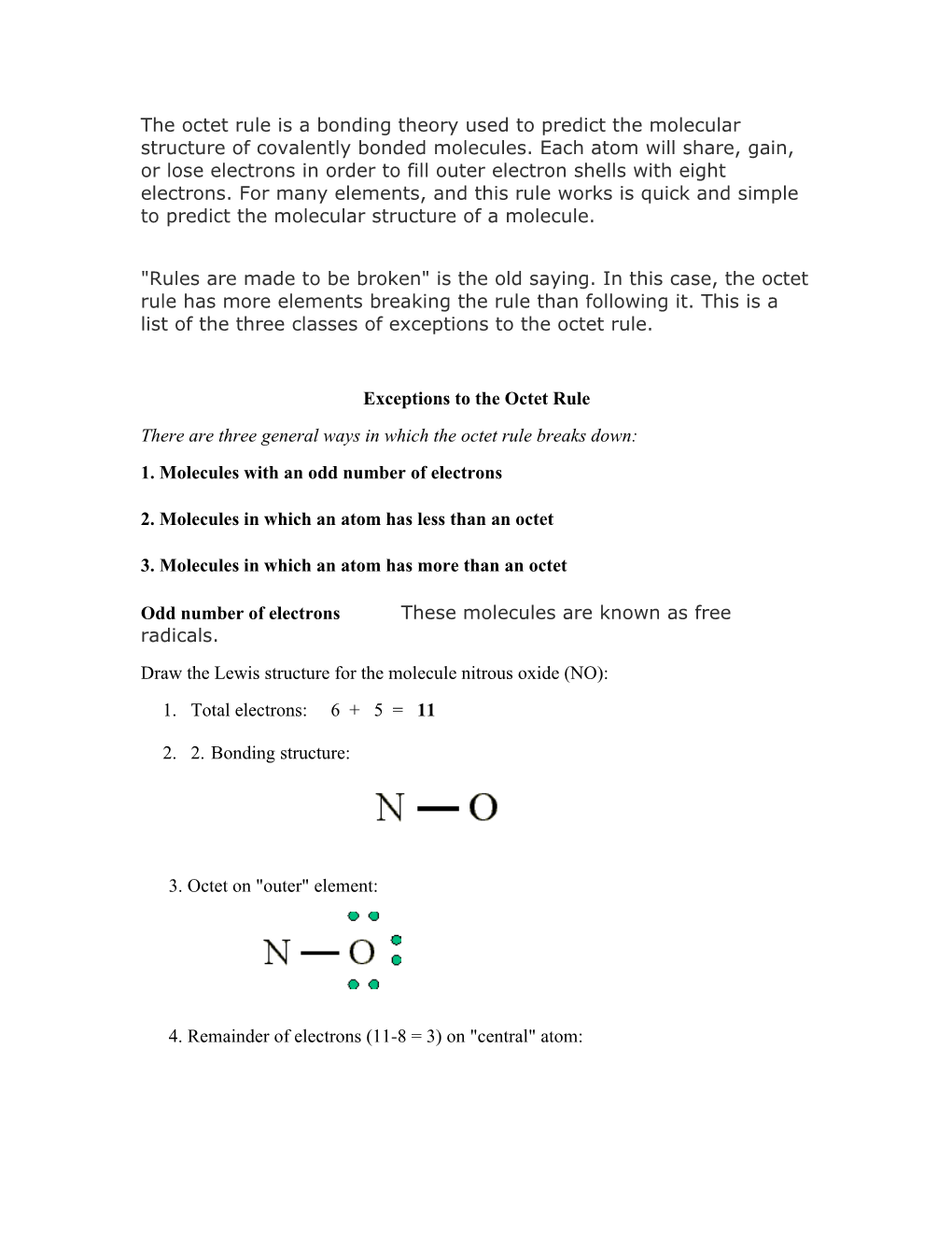 1. Molecules with an Odd Number of Electrons