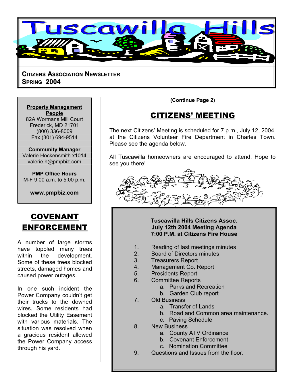 Citizens Association Newsletter Spring 2004