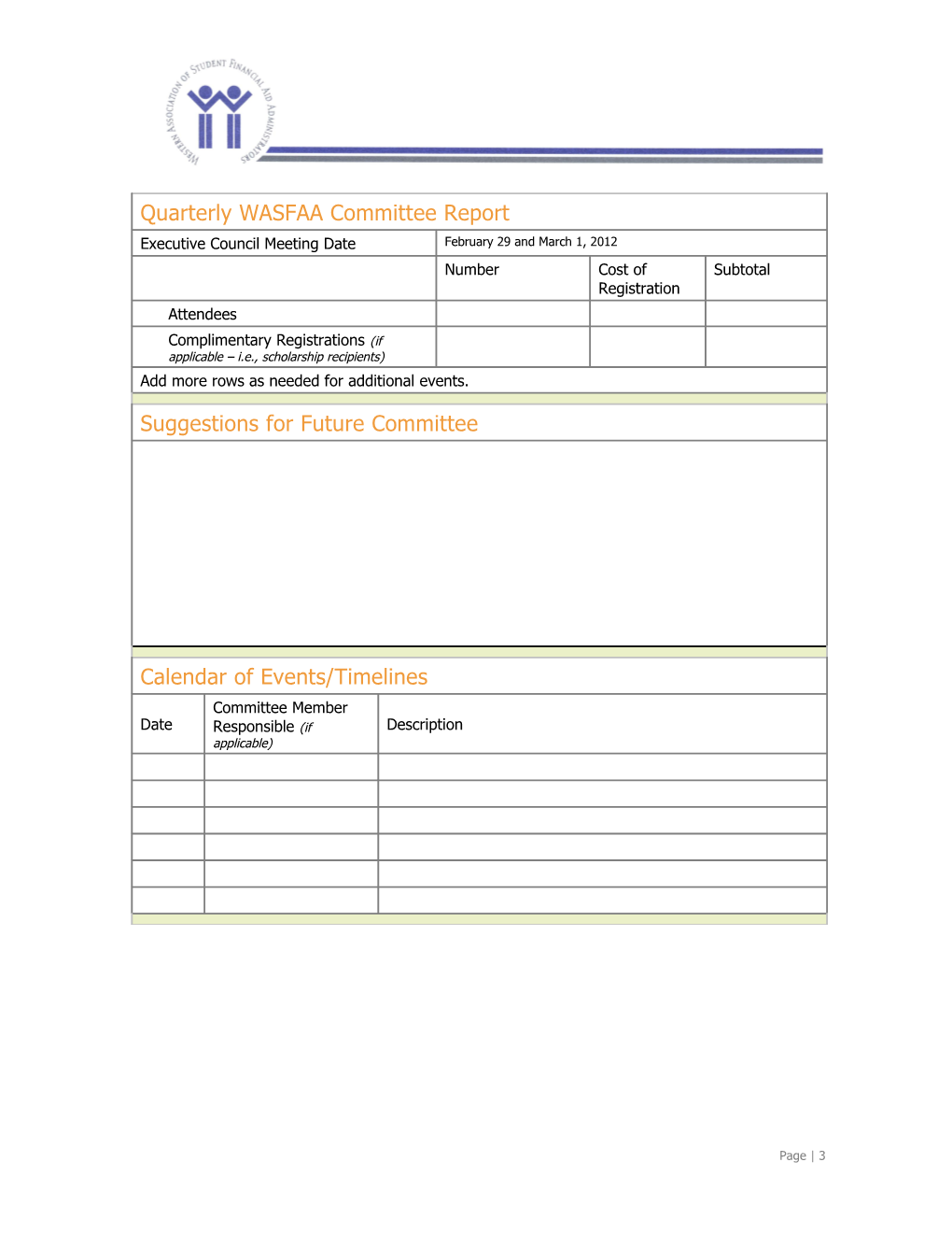 Save the Completed Report Using Committee Title and Date (Example: WASFAA JRSMLI Feb 10 s1