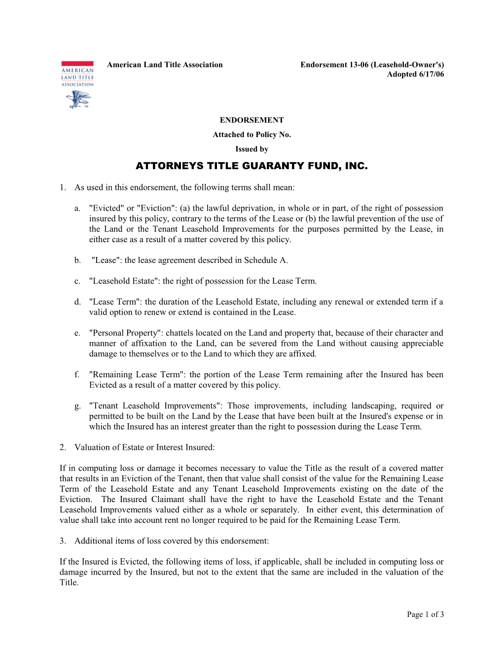 Attorneys Title Guaranty Fund, Inc