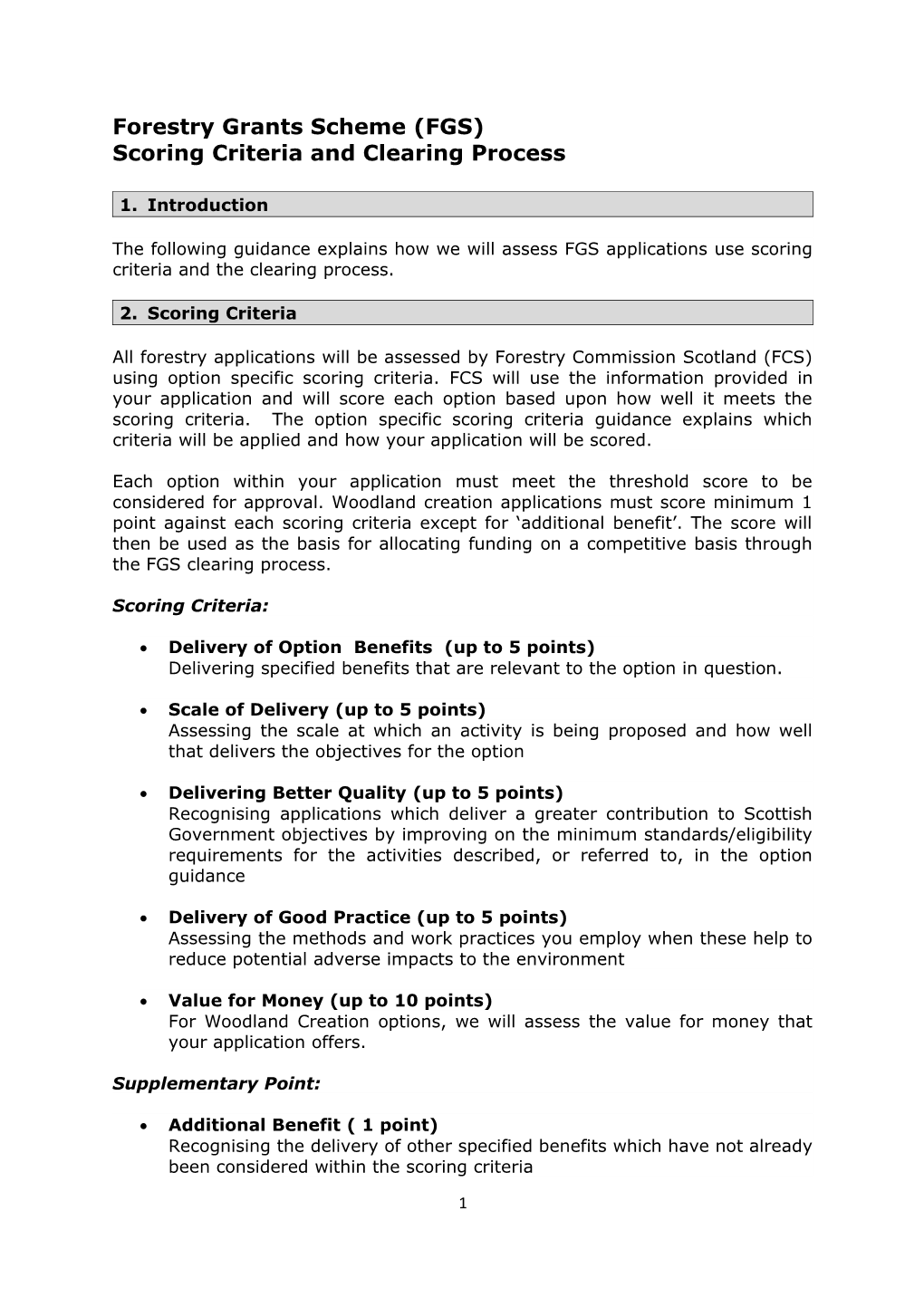 Forestry Grants Scheme (FGS)