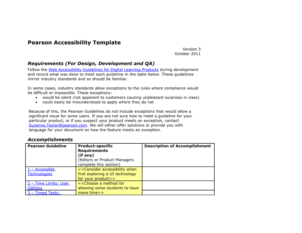 Pearson Accessibility Template