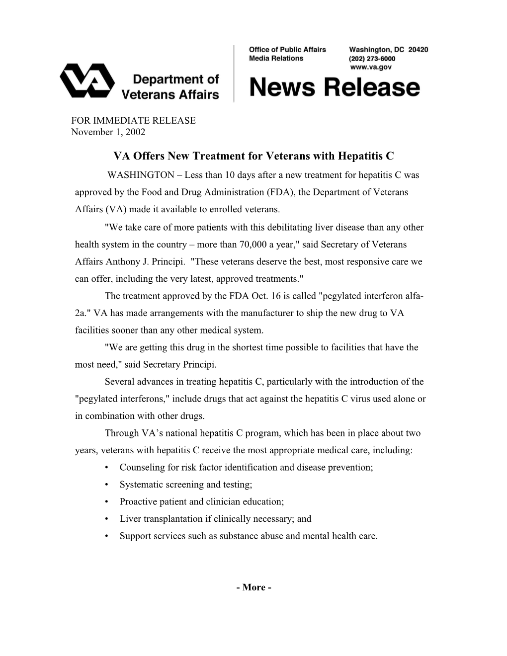 For Immediate Release s596