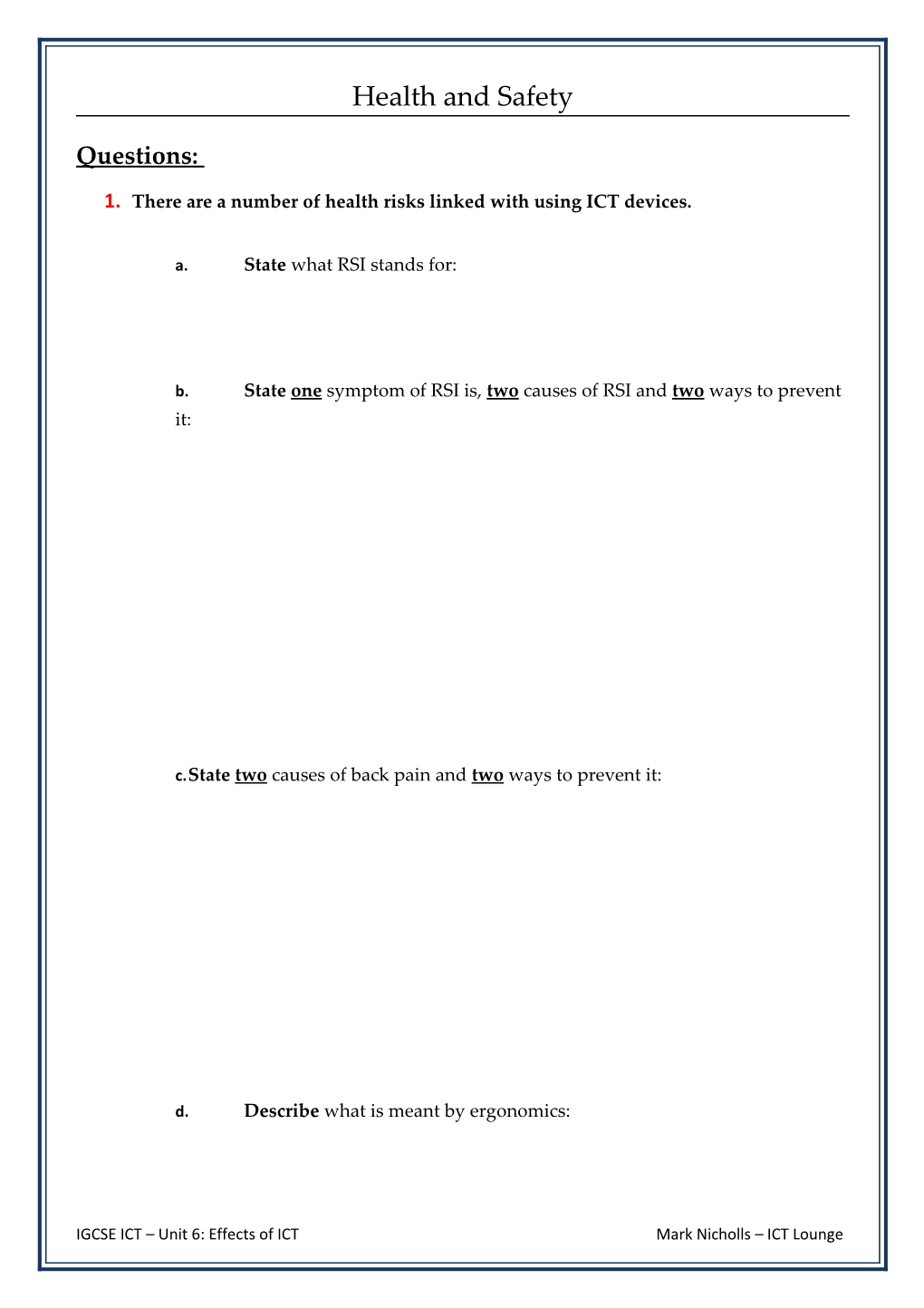 A. State What RSI Stands For