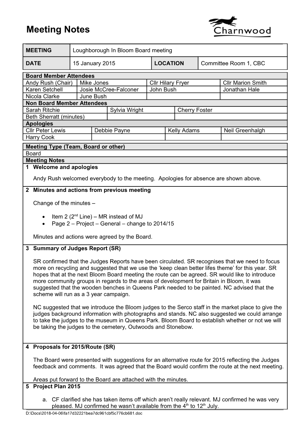 S: Contracts MOS Loughborough in Bloom in Bloom 2015 Bloom Board Minutes & Agendas Bloom